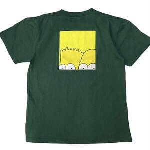 The Simpsons × flowp Tシャツ グリーン シンプソンズ バート ホーマー コラボ キャラクター イラスト 半袖 ワンポイントロゴ ストリート