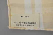 未使用 本物保証 HERMES エルメス ハンカチ ベージュ系 綿100％ 45×45cm コットン ミニスカーフ ハンカチーフ 装飾小物 ビジネス RE-48G_画像8