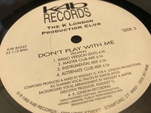 12”★The K London Production Club / Ecstasy / Don't Play With Me / ヴォーカル・ハウス・クラシック！