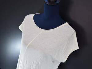 [ бесплатная доставка ][ прекрасный товар Portugal производства ]DEISEL дизель женский XS cut and sewn длинный футболка тонкий принт Logo белый короткий рукав TEE