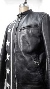 Schott star cafe racer leather single riders jacket ショット スター カフェ レーサー レザー シングル ライダース ジャケット 星柄