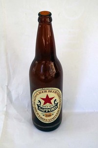 SAPPPRO BEERサッポロビール８０年代酒屋の倉庫からから古い瓶コレクションのため買出し懐かし昭和レトロ看板広告ジャンクやや古