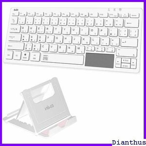 【話題の商品☆】 Bluetooth タッチパッド搭載 ワイヤレスキーボ i スタンド付 キーボード USB充電式 超薄型 49