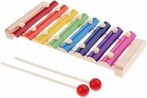 カラフル鉄琴 子供のおもちゃ 8ノート 音楽玩具 レインボー色