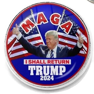 トランプ2024 大統領選挙応援バッジ 青