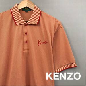 ケンゾー ゴルフ KENZO golf 半袖 ドライ ポロシャツ ロゴ 刺繍 日本製 トップス レッド 赤 メンズ 男性用 4サイズ ∬◆