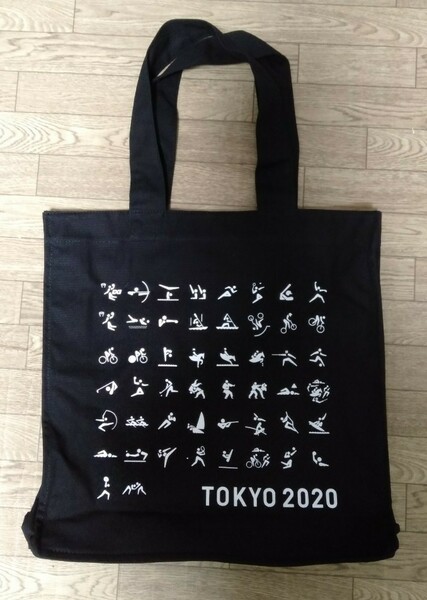 東京オリンピック スポーツピクトグラム キャンバストートバッグ ブラック OLY-TTB03
