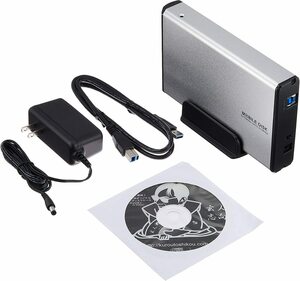 玄人志向 HDDケース 外付け USB3.0 USB2.0 3.5型 SATA接続 ハードディスク 電源連動 レグザ アクオス