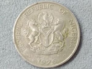 【ナイジェリア 10コボ 硬貨/1976年】 10Kobo/旧硬貨/コイン/古銭/西アフリカ