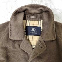 美品 バーバリーロンドン カシミヤ アンゴラ ウール ステンカラーコート XLサイズ相当 ノバチェック メンズ BURBERRY LONDON J58_画像3