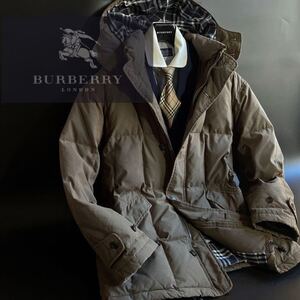極暖14万●超美品BURBERRY LONDON 【最高級のダウンジャケット 】どっしり肉厚●バーバリーコート●別格!!男らしさ抜群!!●メンズ