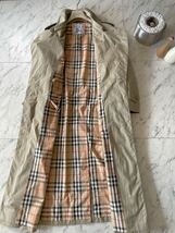 12万超★BURBERRY 【こなれ感シワ加工 】●バーバリーコート●英国女子コーデ　トレンチコート●綺麗なノバチェック総柄　レディース_画像6