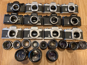 フィルムカメラ レンズ まとめ Nikon Pentax Nikkor Takumar Pentax SP/SPF Nikomat FT/FT2/FT3/EL ニコン ペンタックス 単焦点