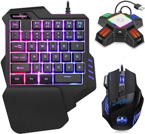 片手キーボード マウス セット 専用コンバーター付き アダプター