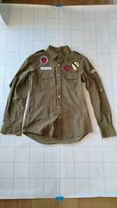 [ used ] postage 299 jpy RUPERT Rupert 3 size (M size corresponding ) military shirt long sleeve shirt work shirt 