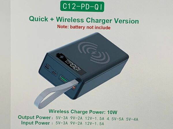 AquaPC★送料無料Qc3.0-ワイヤレス充電,超大容量パワーバンク12★B