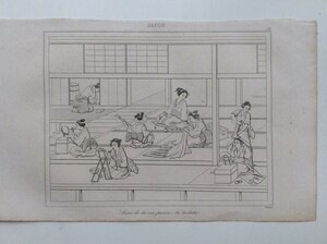 1850 year si- bolt. Nippon .. woman. . soup ..ru meter because of original copperplate engraving 