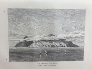 1882年 千島列島 パムシール島 オリジナル木版画