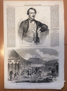 1864年 　イギリスの代理公使ニール大佐と横浜イギリス軍駐屯地建設 ロンドン絵入り新聞 オリジナル石版画