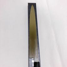 【堺打刃物】柳刃300mm 尺寸 白二鋼 黒檀八角水牛柄 伝統工芸品 堺 柳刃包丁 角柄 水牛 _画像4