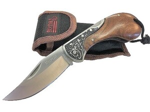 ★送料込み!FB0068★高品質フォールディングナイフ 高級ウッド バックロック アウトドアナイフ サバイバルナイフ キャンプナイフ 焚火 薪