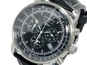 新品未使用品 ツェッペリン 腕時計 メンズ 7680-2S 100周年記念 コードバンカーフベルト ブラック