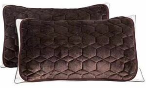 2枚セット枕パッド 枕カバー フランネル45X65cm ピローケース ピローパッド ふわふわ秋冬用 丸洗い寝具　ブラウン