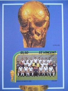 特価！(画像2枚) セントビンセント切手『ワールドカップ1986』無目打 2シートセット