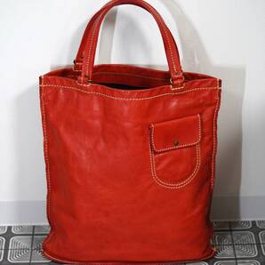 【希少】FELI フェリージ レザー トートバッグ ビジネスバッグ レッド 革 リアルレザー