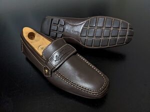 極美品 使用僅か ルイヴィトン 6 LOUIS VUITTON ♯FA1005 ドライビングスリッポン 濃茶 5723151