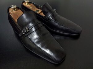ルイヴィトン 6.5 LOUIS VUITTON ♯ST0096 ダミエサイドストラップ ローファー スリッポン 黒 5721169