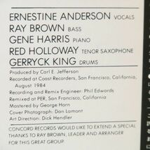 【廃盤 CONCORD 旧規格 1985年盤】アーネスティン・アンダースン　ERNESTINE ANDERSON　WHEN THE SUN GOES DOWN_画像3