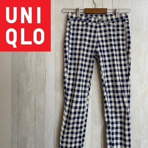 UNIQLO★ユニクロ★プリントクロップドレギンス パンツ チェック★サイズS　2215-104