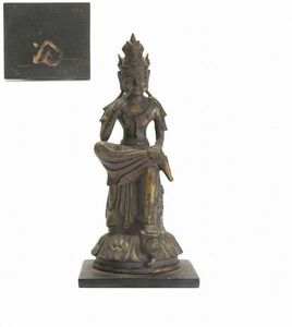 ■仏教美術 新羅 樹脂製 弥勒菩薩半跏思惟像 高さ約17.5㎝■