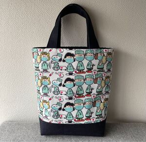 ハンドメイド トートバッグ スヌーピー×デニム q