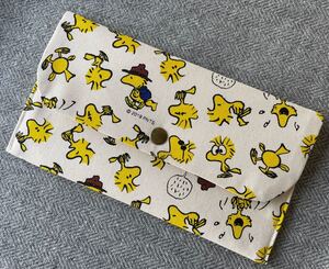 ハンドメイド フラットポーチ スヌーピー ウッドストック