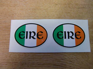 送料無料 irish flag sticker アイルランド ステッカー デカール 2枚セット 50mm x 38mm