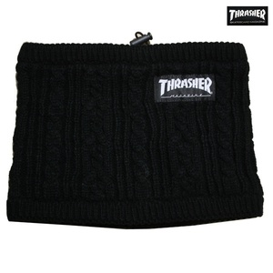 新品 THRASHER ネックウォーマー スラッシャー ストリート スケボー スケーター マフラー 防寒具 ブラック 黒 17TH-K53