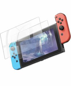 ニンテンドースイッチ　Nintendo Switch液晶 保護フィルム ガラスフィルム　2枚　ブルーライトカット日本硝子素材 指紋防止 気泡ゼロ