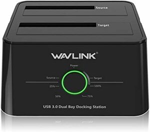 ブラック WAVLINK HDDスタンド USB3.0接続 2.5型 / 3.5型 SATA HDD/SSD対応 パソコンなしで
