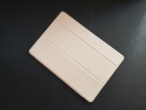 (薄型 軽量) iPad Air3/Pro10.5 共用 ゴールド レザー スマートケース スタンド機能、オートスリープ機能付き　