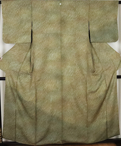 訪問着 正絹 緑 薄緑 裾 暈し Lサイズ ki20580 美品 着物 公式行事 送料無料 リサイクル 中古