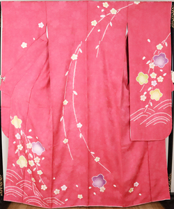 本振袖 正絹 薄赤紫 絞り桜花 LLサイズ トールサイズ ki21253 新品 着物 レディース 成人式 送料無料