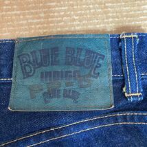 濃紺 BLUE BLUE ブルーブルー デニム パンツ 32 ボタンフライ HOLLYWOOD RANCH MARKET ハリウッドランチマーケット 日本製_画像3