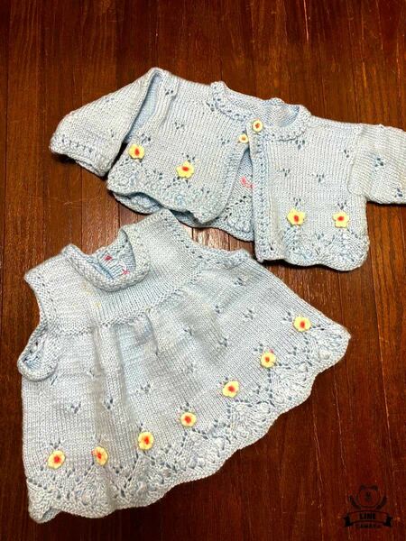 ハンドメイド　babyニットアンサンブル