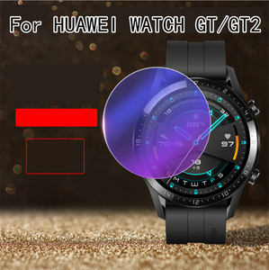 HUAWEI WATCH GT 2 46mmガラスフィルム WATCH GT アクテイブモデル用ガラス保護フィルム ブルーライトカット 目の疲れ軽減 硬度9H 衝撃吸収