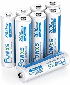 ★サイズ:単3電池8本★ POWXS 単三電池 充電式 ニッケル水素電池 2800mAh 約1500回使用可能 ケース2個付き 8本入り 低自己放電 液漏れ防止
