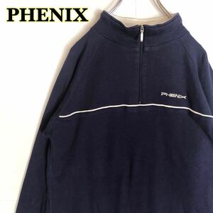 PHENIX フェニックス　長袖トップス　ハーフジップ　ロゴ刺繍　メンズ　Mサイズ　【AY0121】