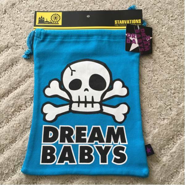 送無【DREAM BABYS】新品ドクロキンチャクMrockロック骸骨スカル 入園、入学準備！ベビードールbabydoll