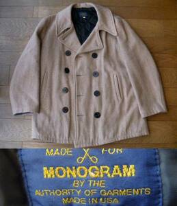 MONOGRAM monogram American made pea coat 40